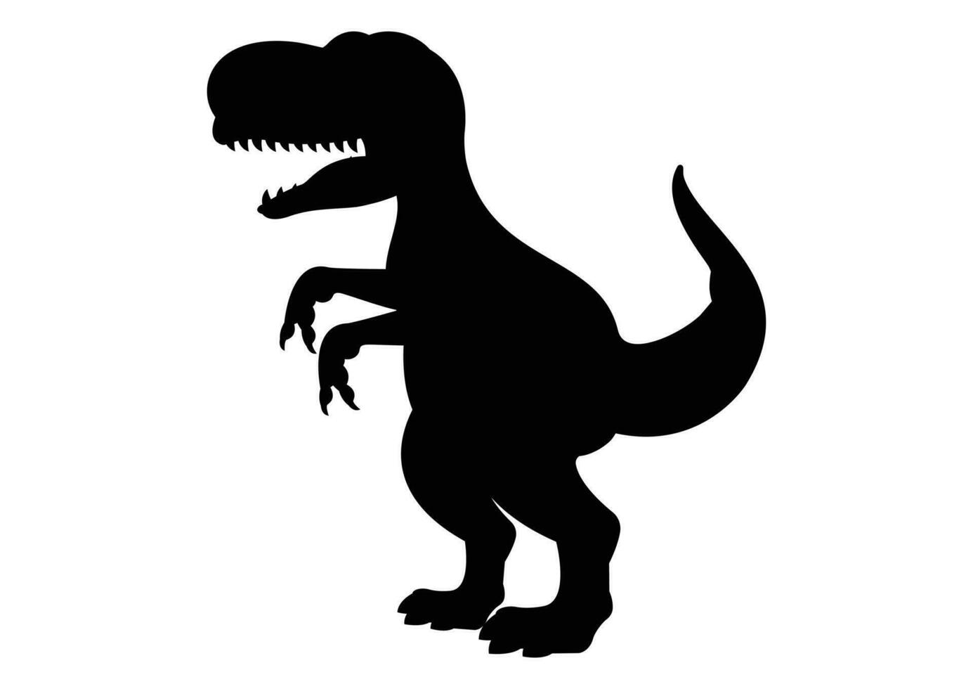 T-rex Dinosaur Silhouette Vector Isolated on White Background