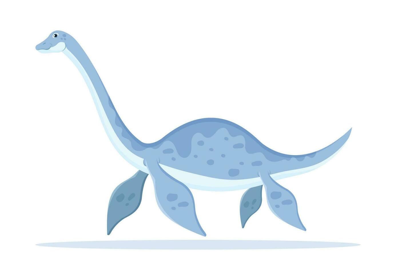 Elasmosaurus Dinosaur Cartoon Character Vector Illustration