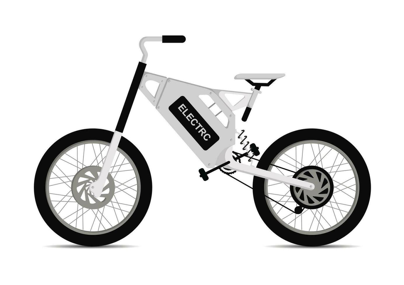 moderno eléctrico bicicleta vector plano diseño aislado en blanco antecedentes