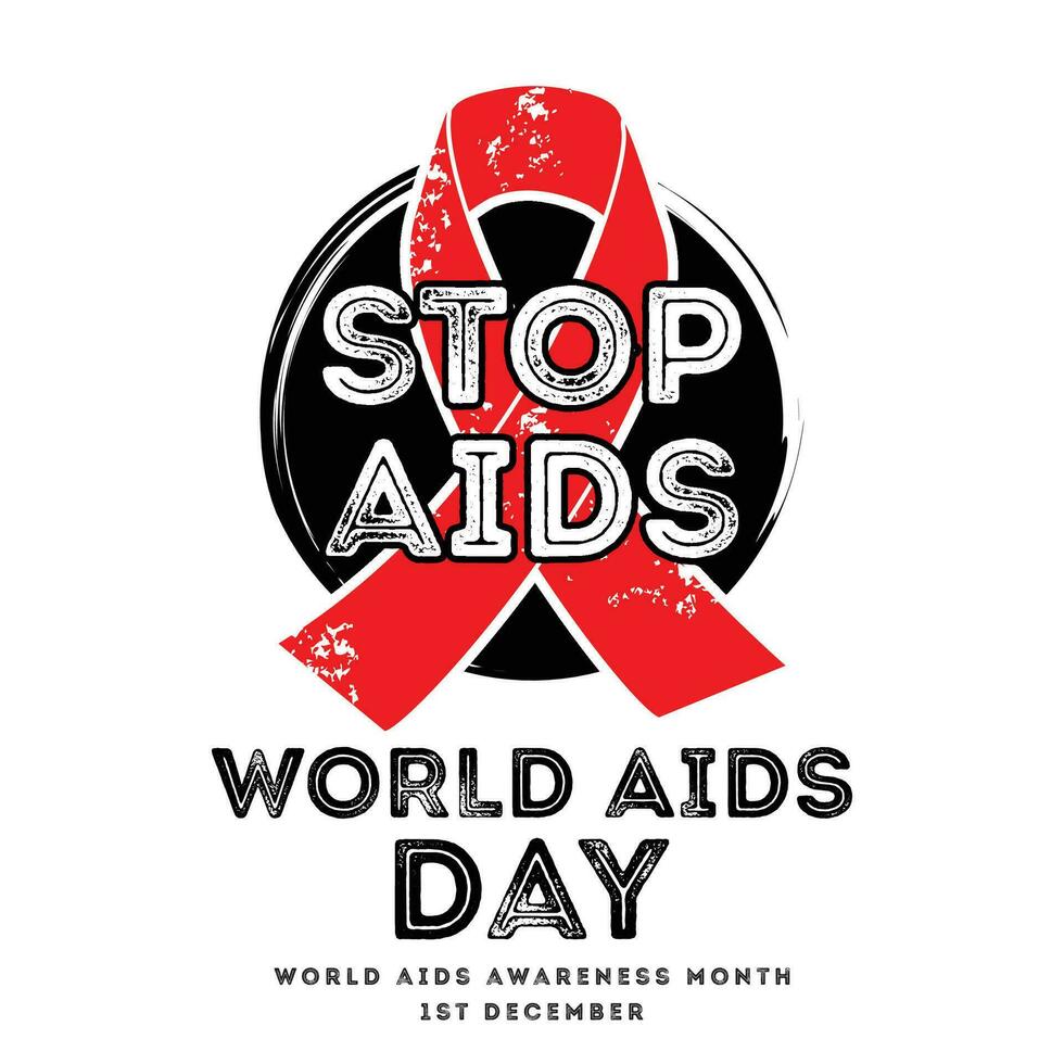 World aids day with ribbon vector  design illustration