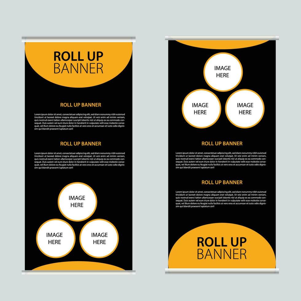 Roll up banner vertical template modern x-banner and flag banner vector design