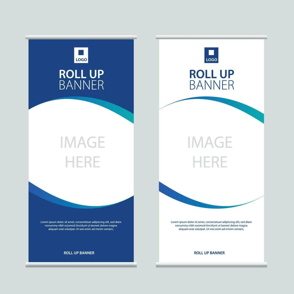 Roll up banner vertical template modern x-banner and flag banner vector design