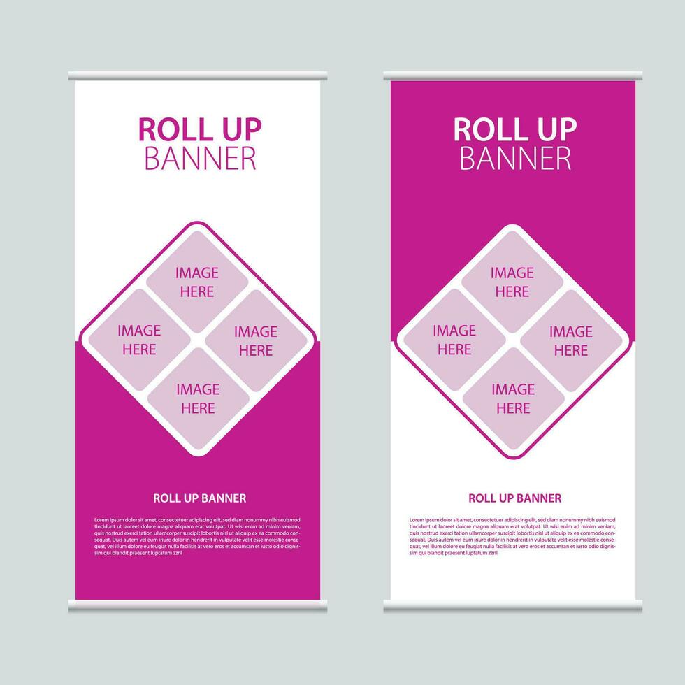 Roll up banner vertical template modern x-banner and flag banner vector design