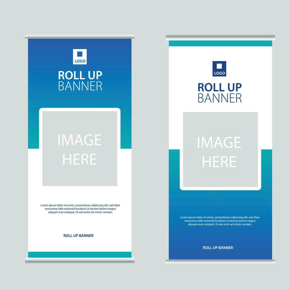 Roll up banner vertical template modern x-banner and flag banner vector design