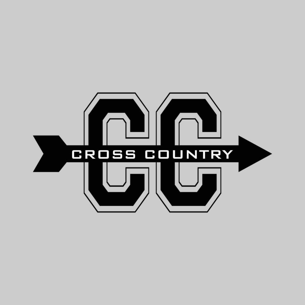 XC CC cross country t shirt design vector