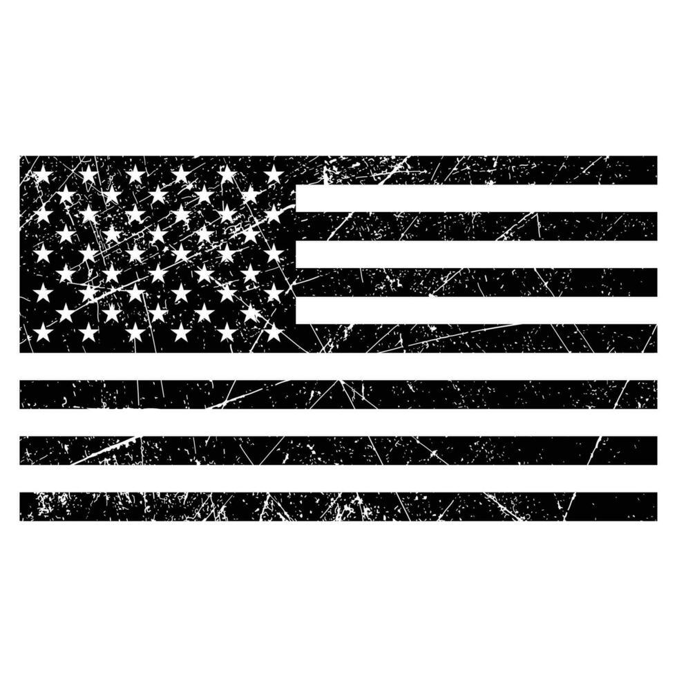Grunge USA flag American flag with grunge texture Vector