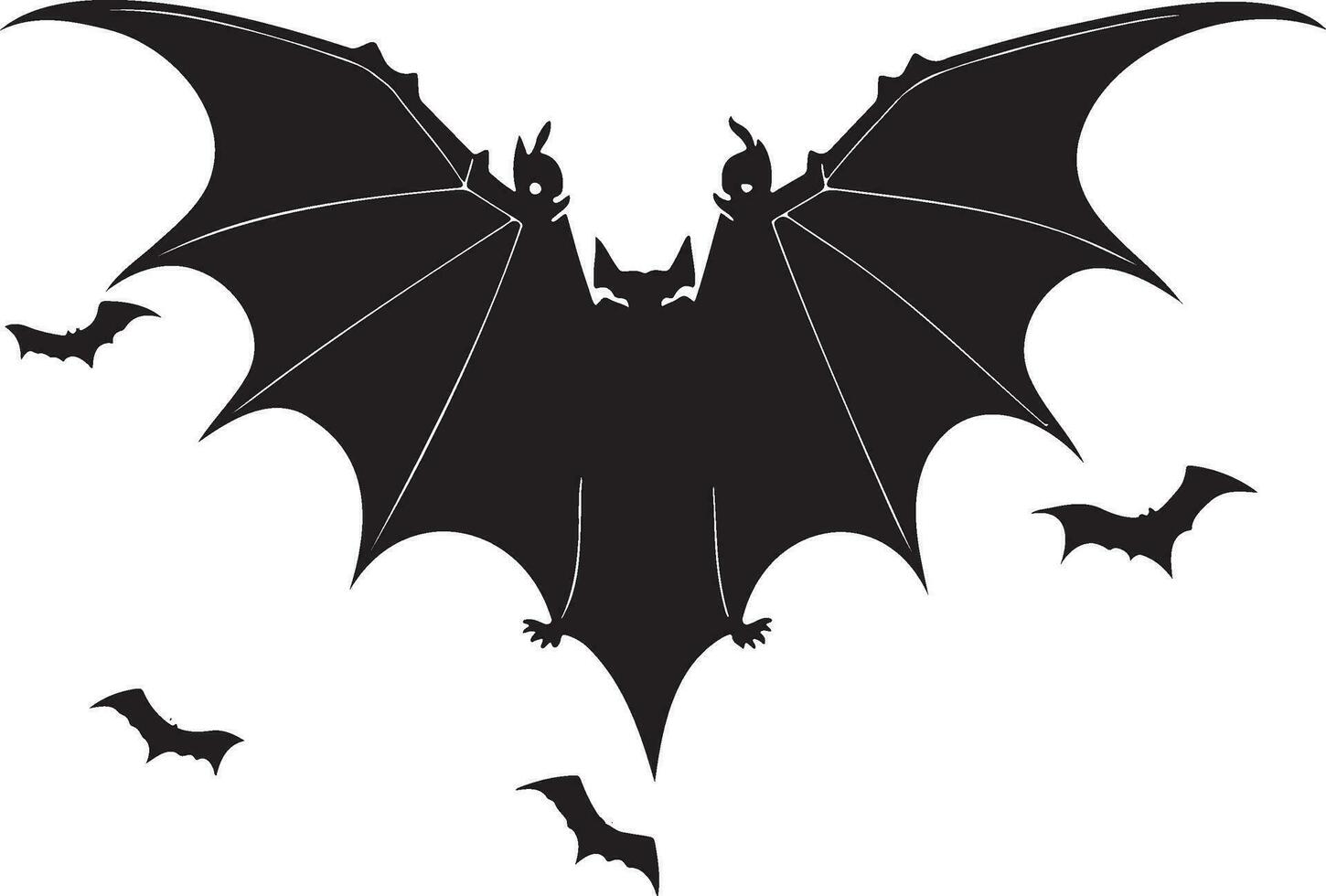 Black Bat Of Halloween Vector