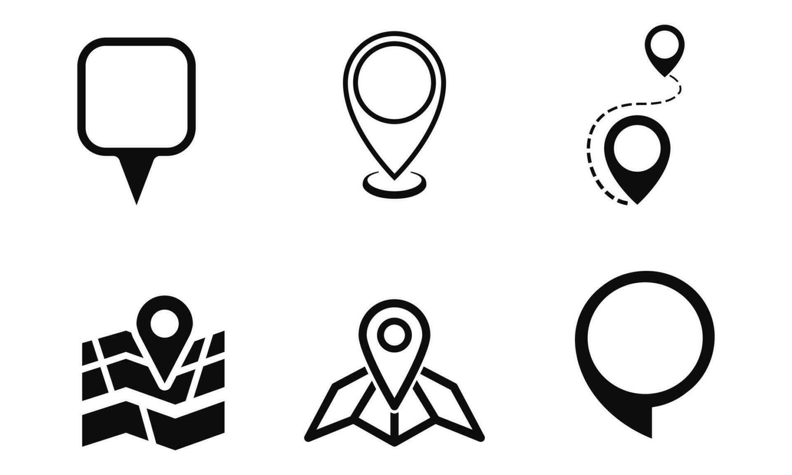 point map, point center map icon vector set