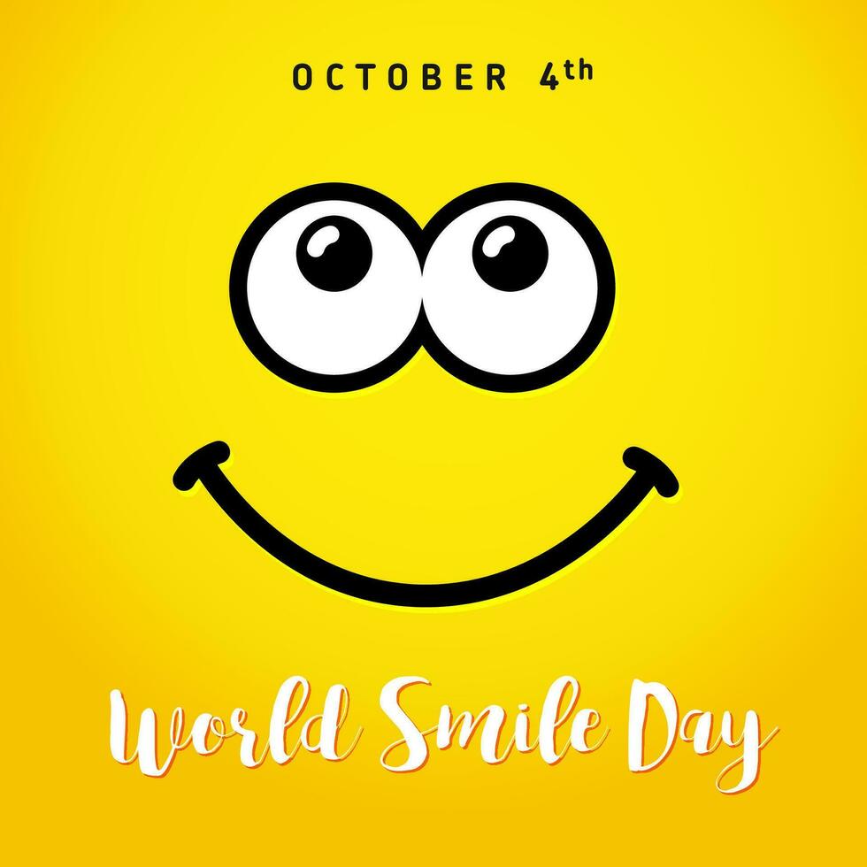 Happy World Smile Day greeting card concept. vector