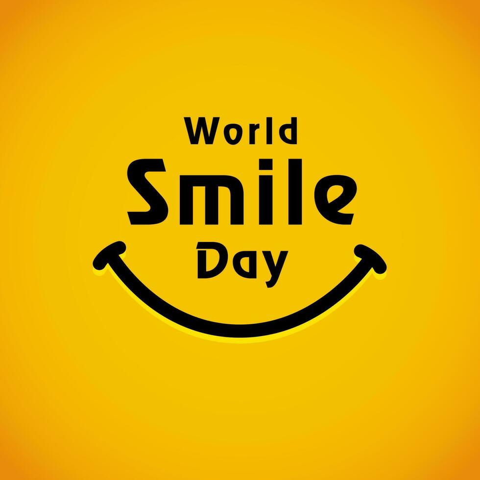 World Smile Day lettering, creative congrats vector