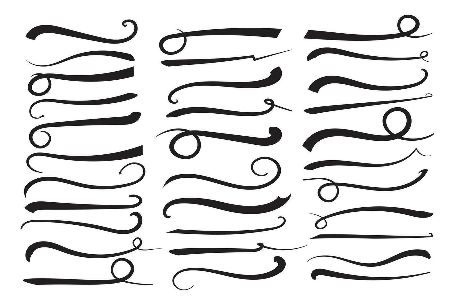 Font Swoosh Tails Ornamental Vector Graphic by nurearth · Creative Fabrica