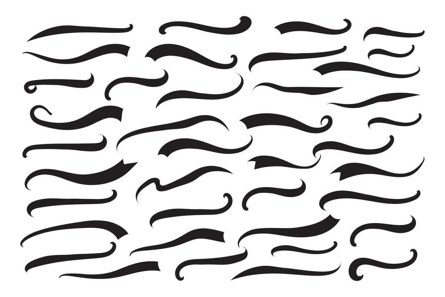 Text Tails Swoosh Baseball Sign, Typography font curve tail, font swoosh tail ornamental vector, baseball tail shape for text ornaments football or athletics tail, ornamental swash underline Swirl vector
