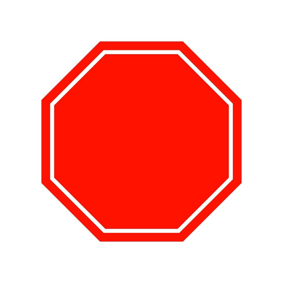 Blank Red Stop Sign Board Icon Isolated Vector Illustration 29786525