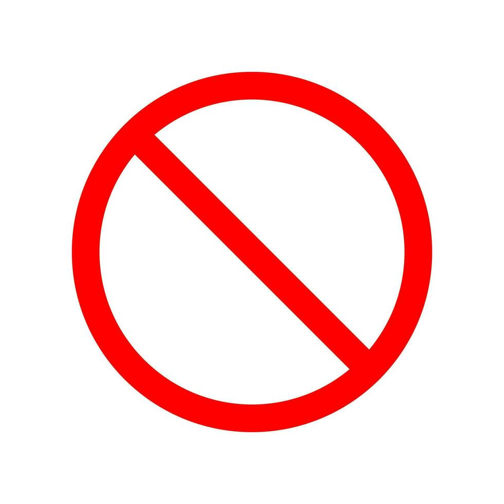 Red Stop Restriction Blank Sign Isolated Vector Illustration