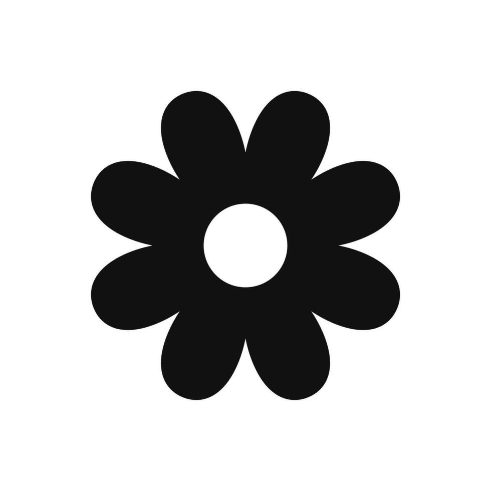 Simple Flower Silhouette Decorative Icon Isolated Vector Illustration ...