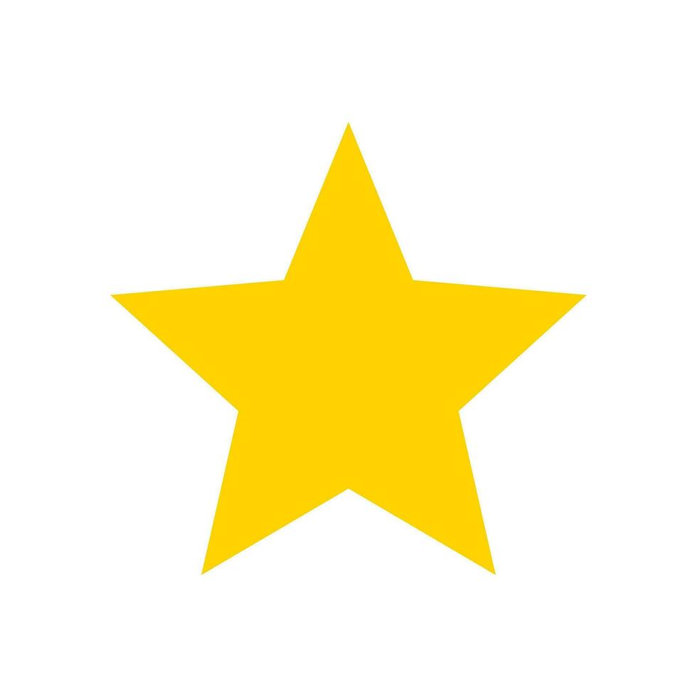 Yellow Gold Star Flat Icon Isolated Vector Illustration
