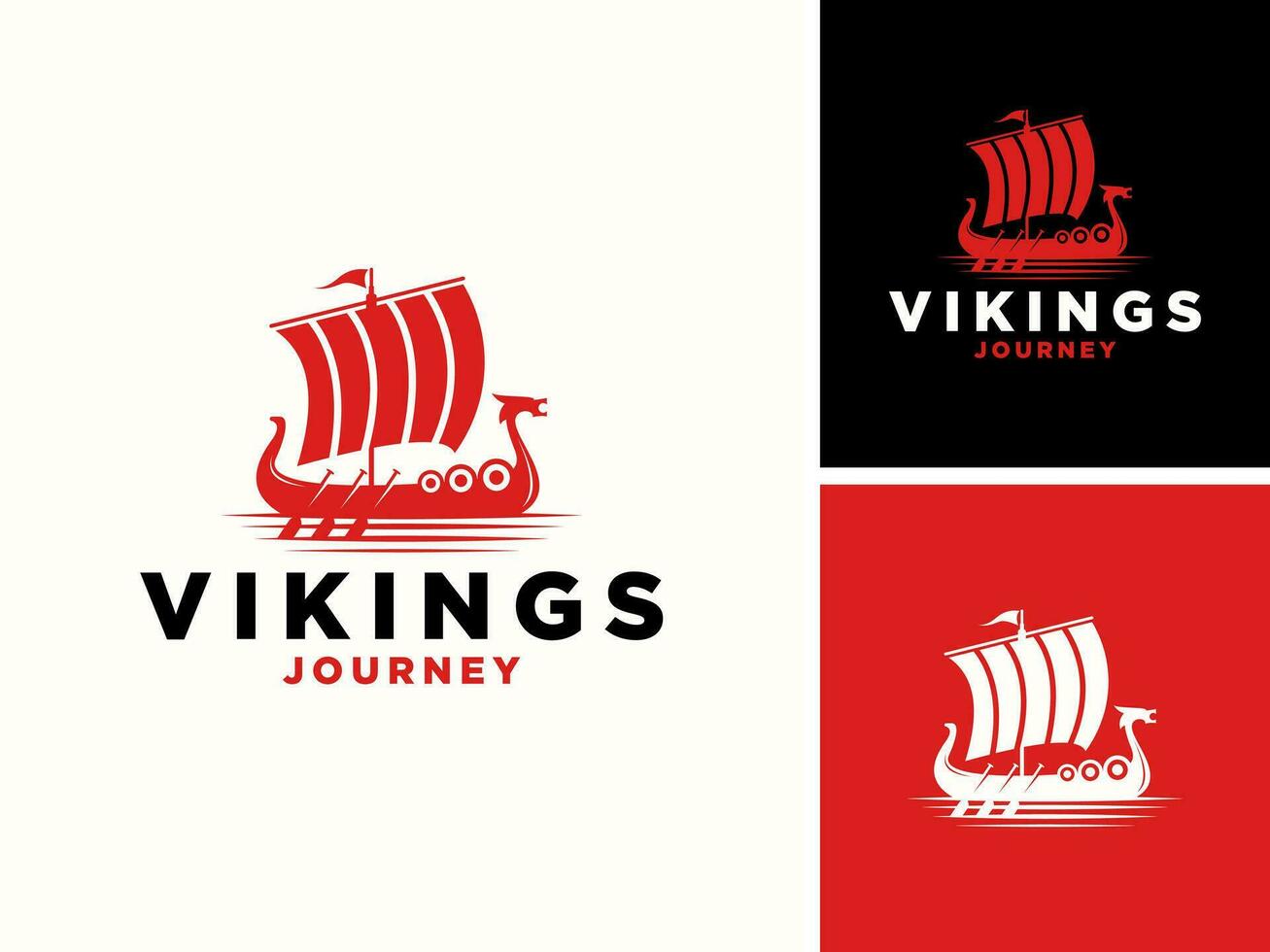 vector vikingo Embarcacion mar viaje guerra logo