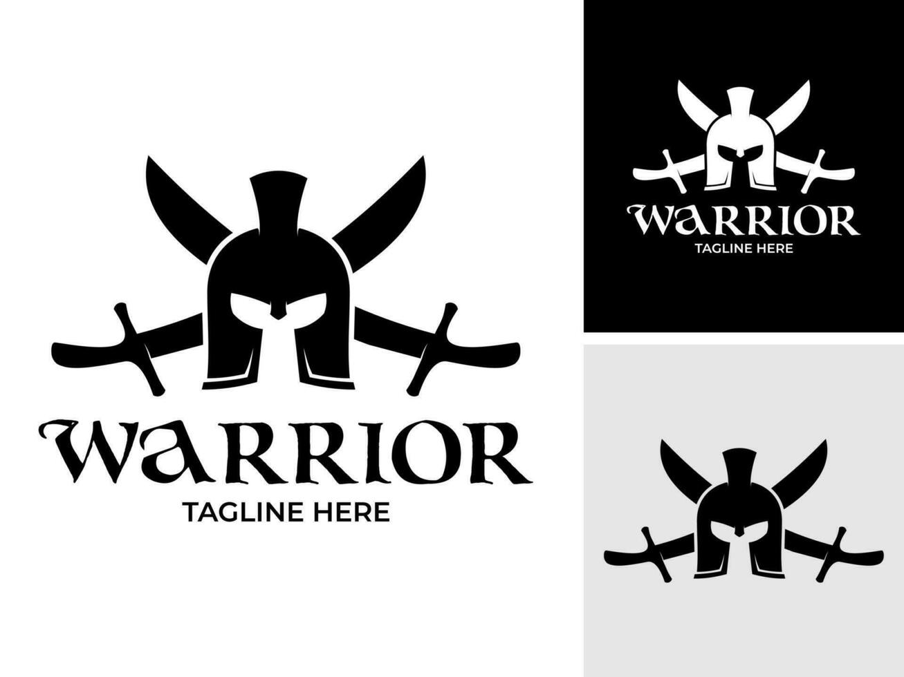 Vector warrior helmet warrior spartan sword war logo