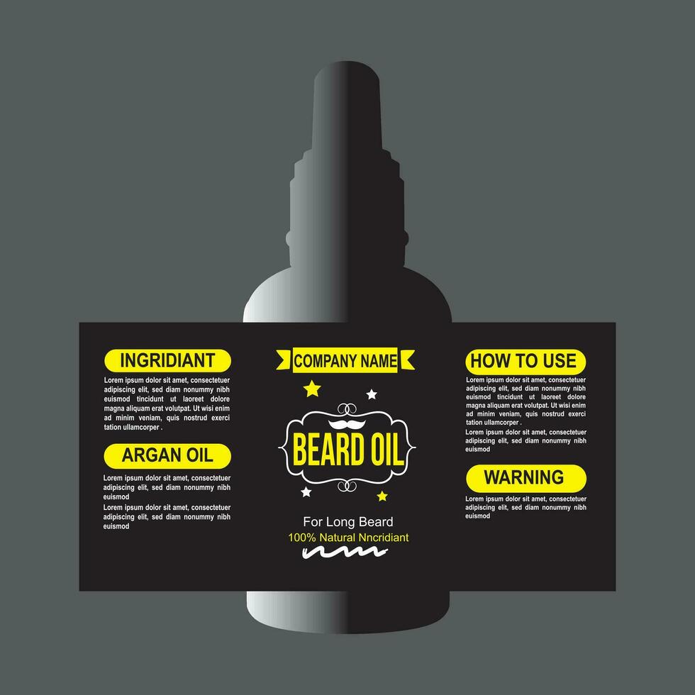 Free vector beard oil for men package design