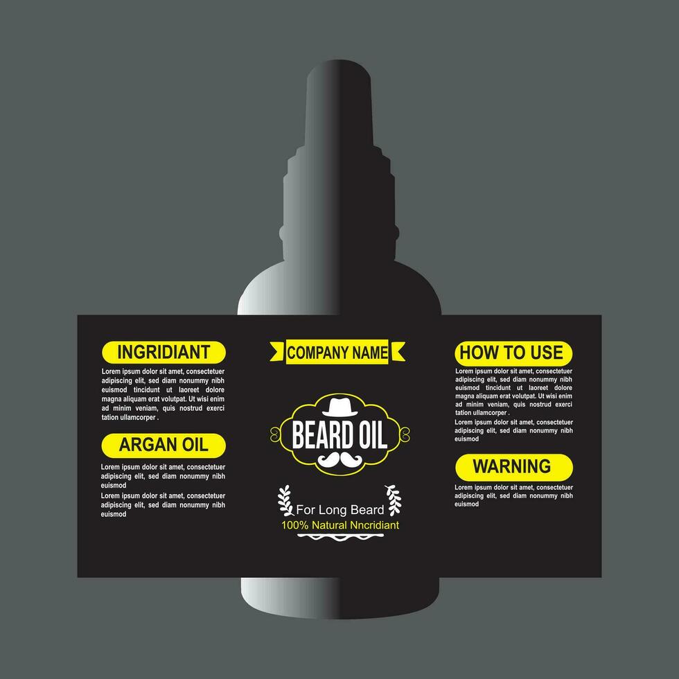 Free vector beard oil for men package design