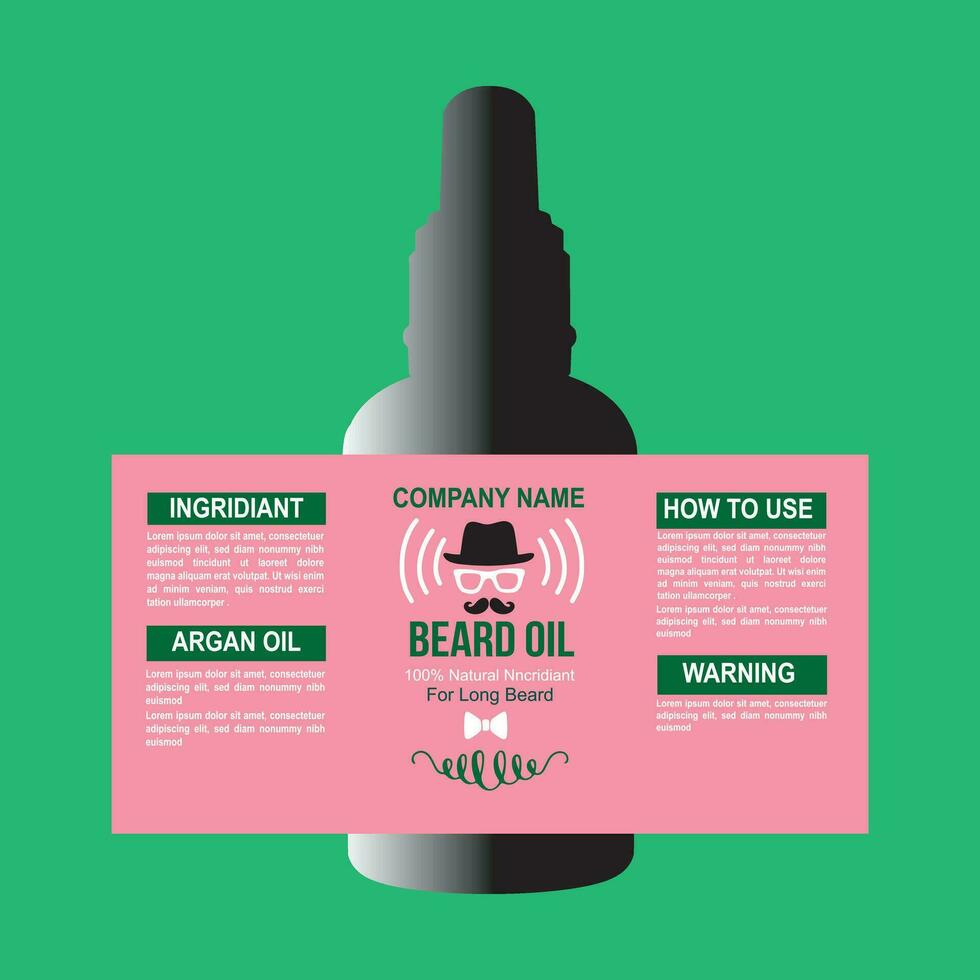 Free vector beard oil for men package design