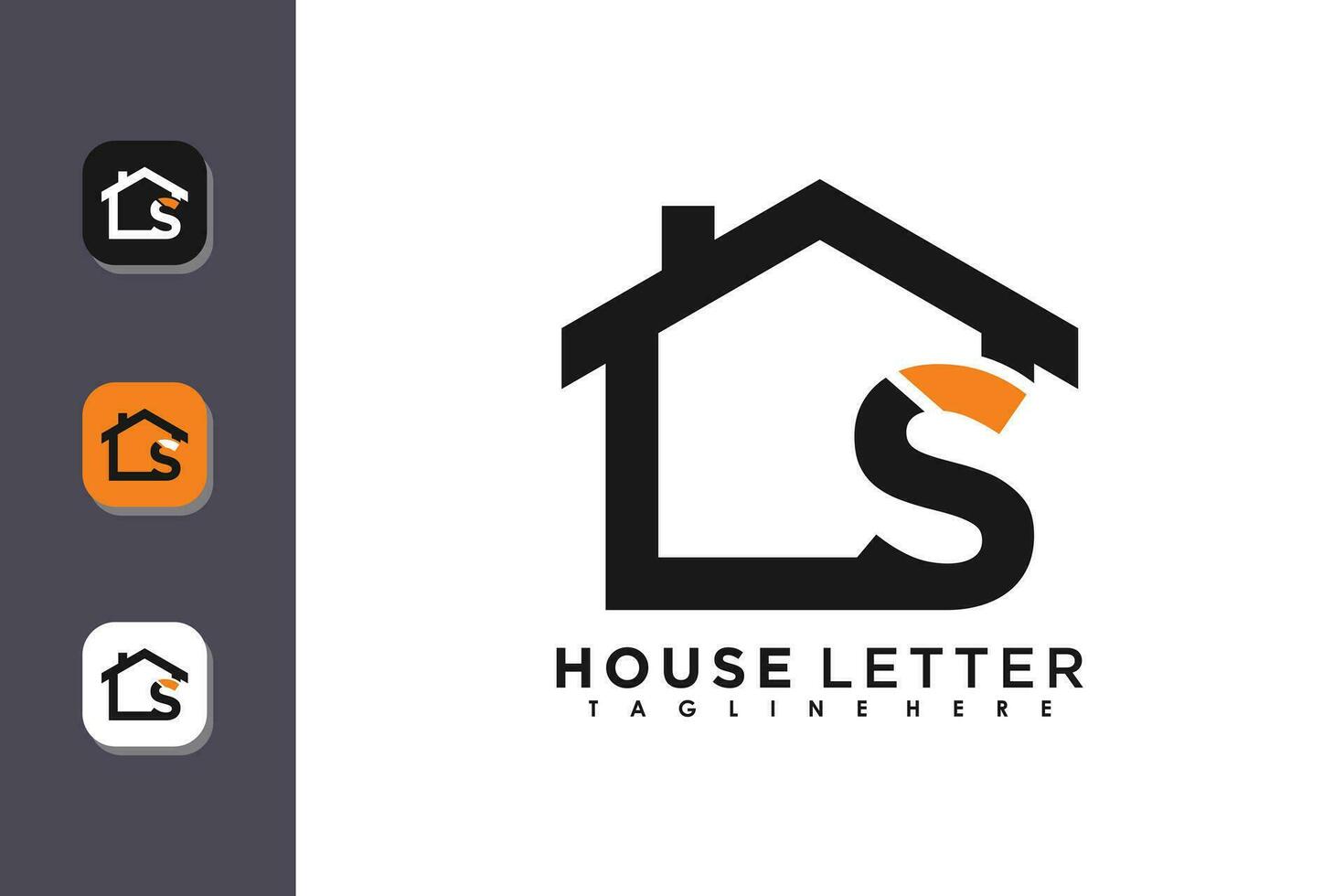 house logo design with letter s vector concept