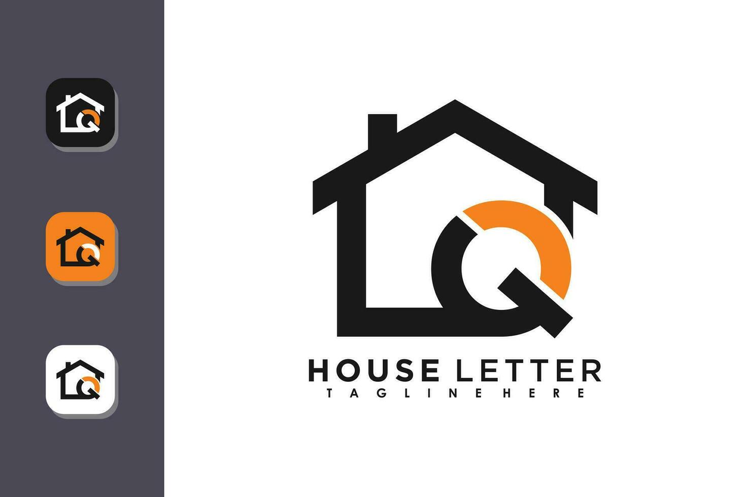 house logo design with letter q vector concept