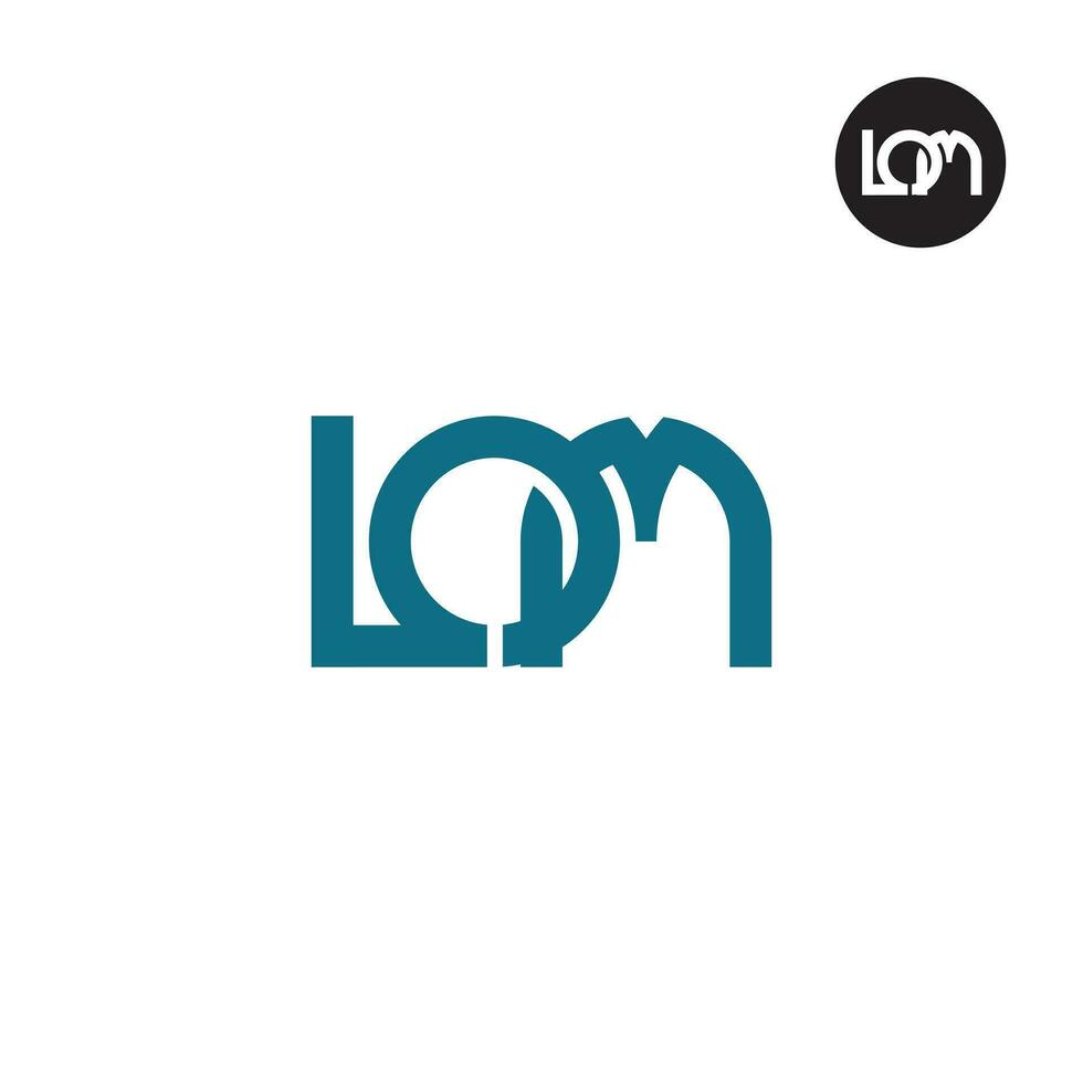 letra lom monograma logo diseño vector