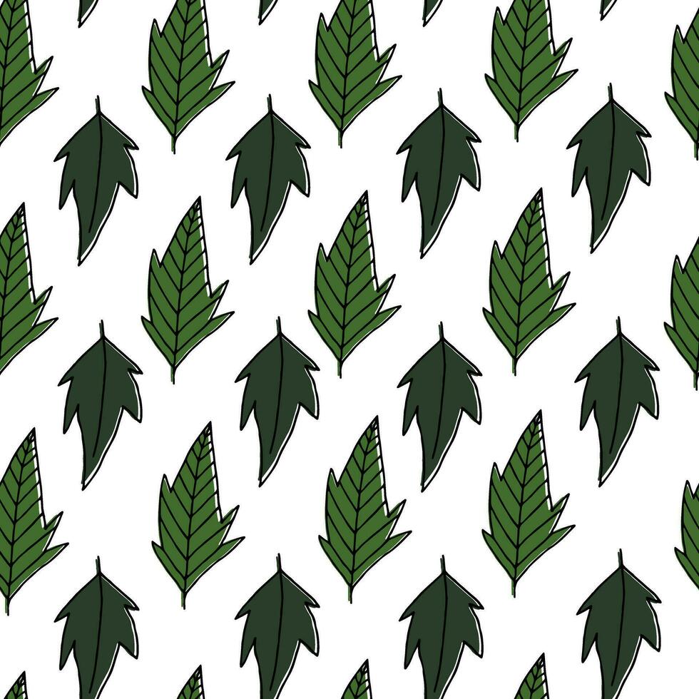 Seamless pattern with holly leaves. A pattern with a natural motif vector