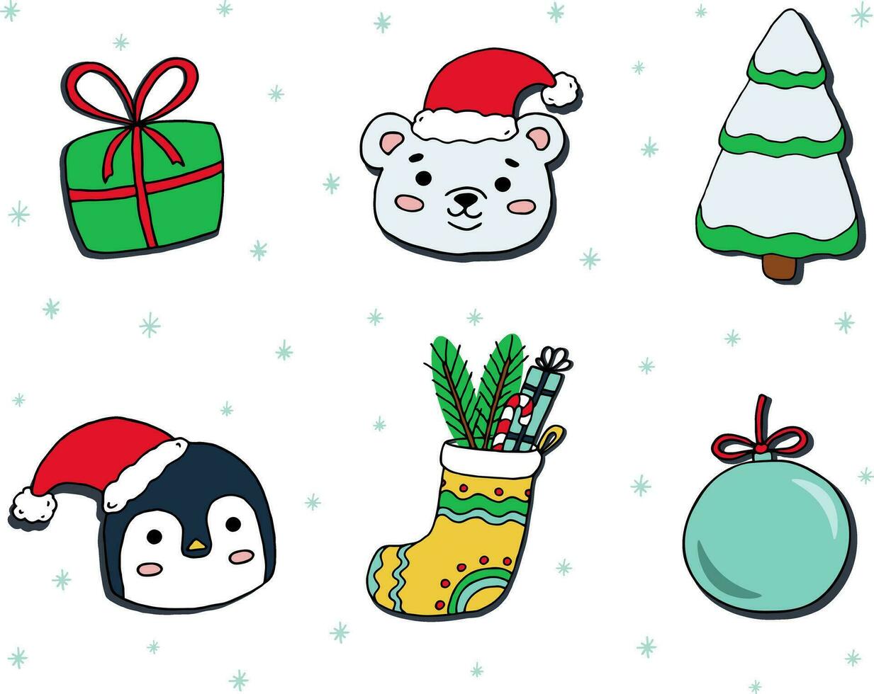 New Year's set vector