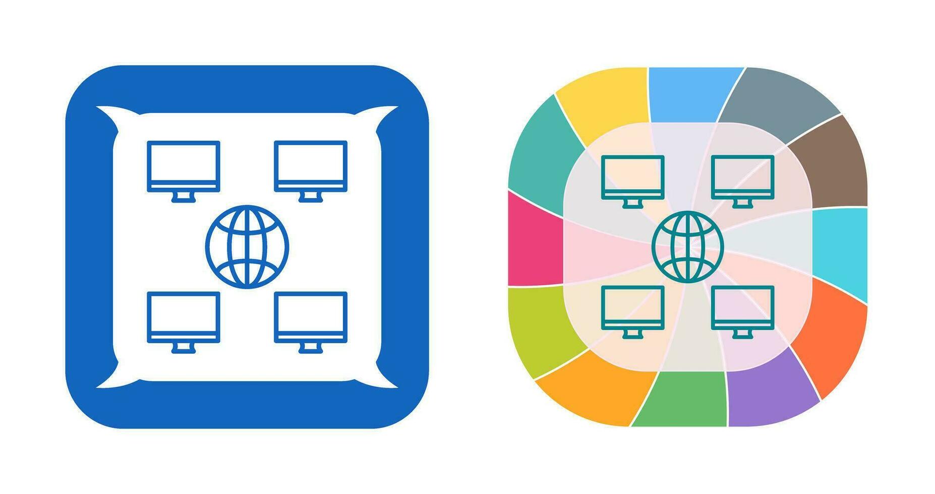 Unique Company Network Vector Icon