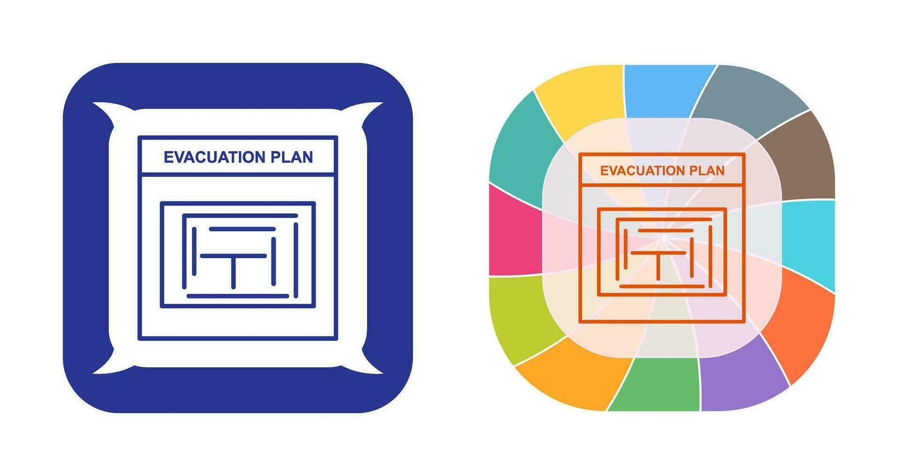 icono de vector de plan de evacuación