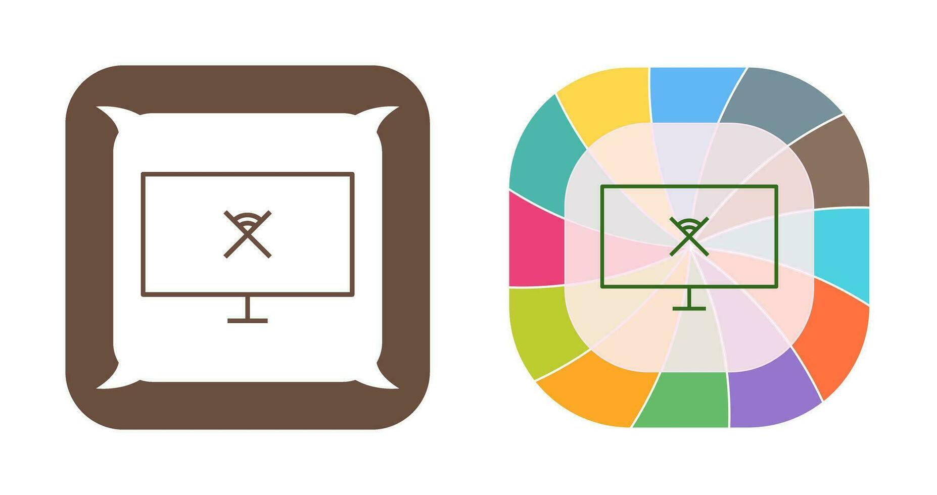 Unique Disconnected Network Vector Icon