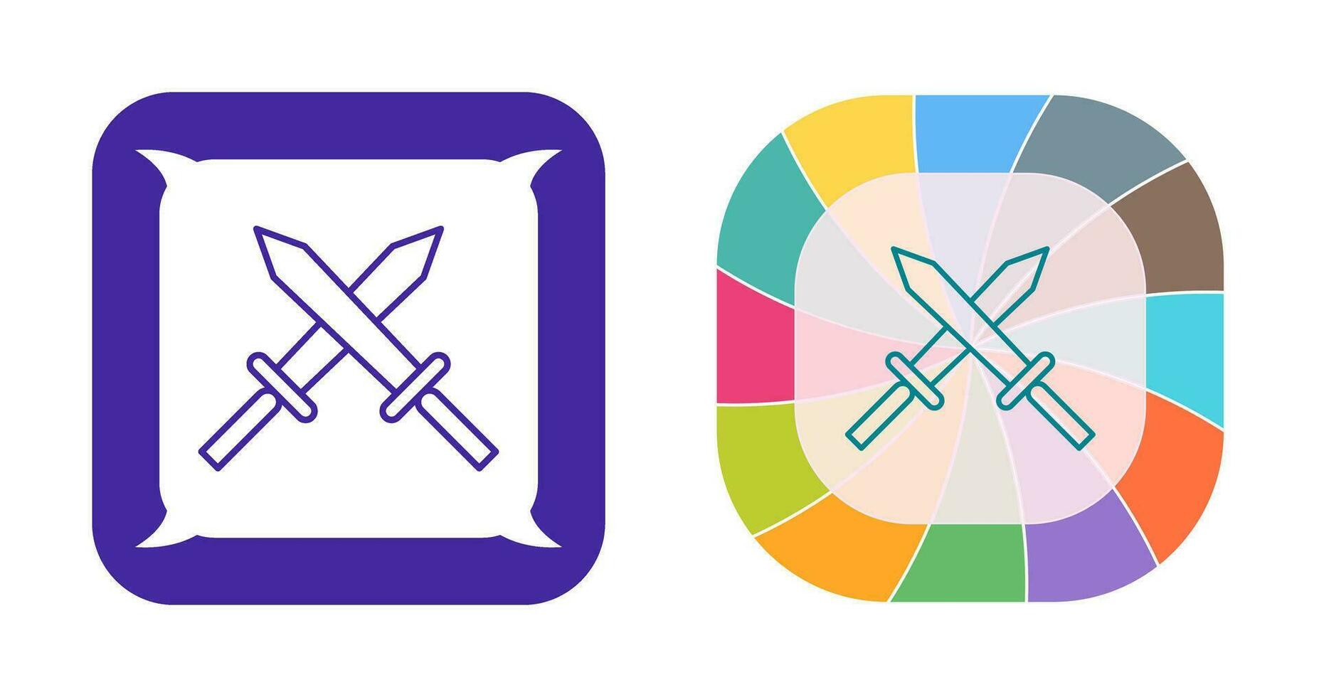 Unique Two Swords Vector Icon