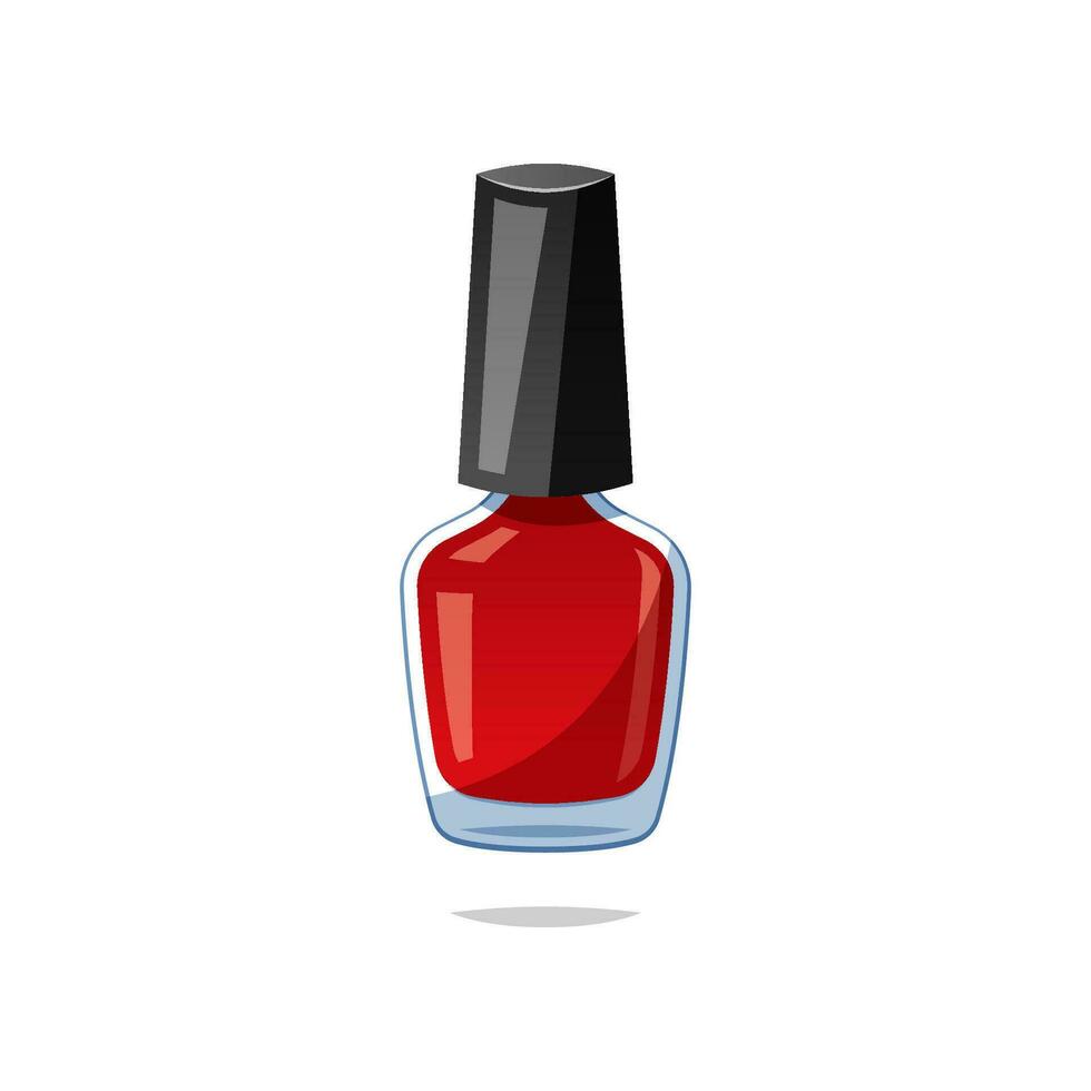 Red nail polish vector isolated on white background.