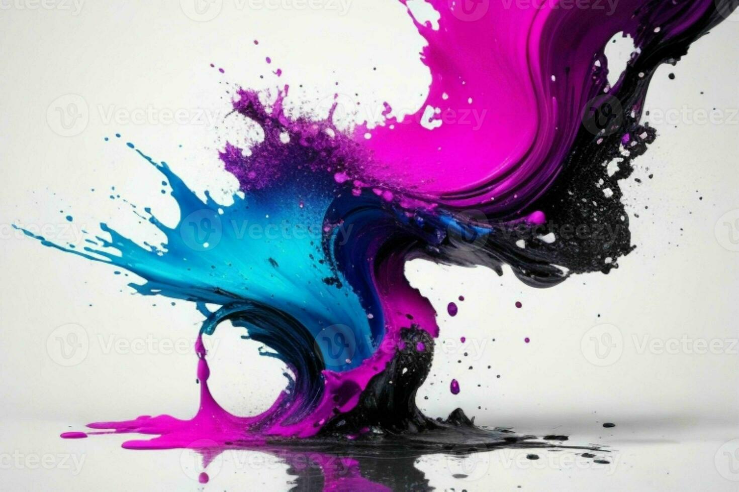 Ink paint splash. AI Generative Pro Photo