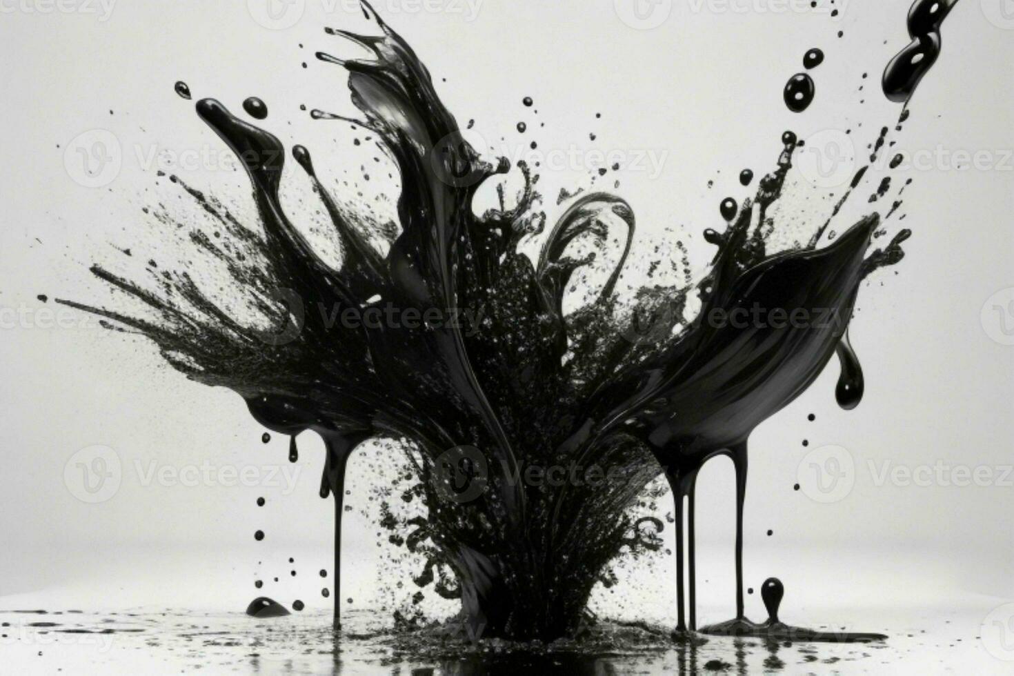 Ink paint splash. AI Generative Pro Photo