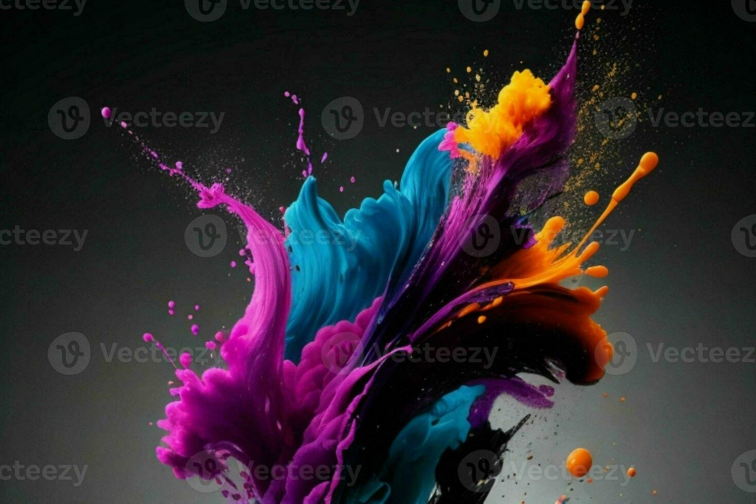 Ink paint splash. AI Generative Pro Photo