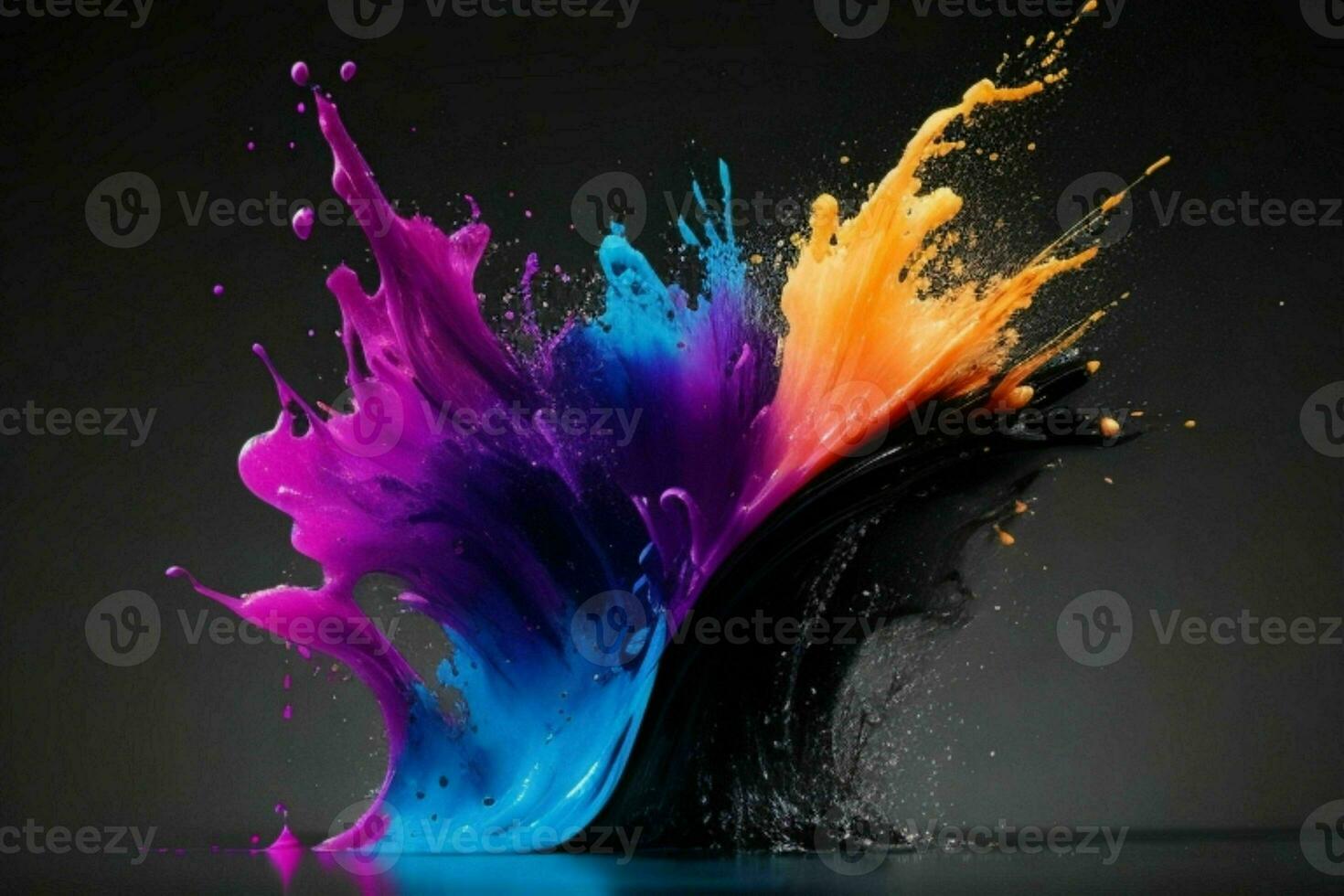 Ink paint splash. AI Generative Pro Photo