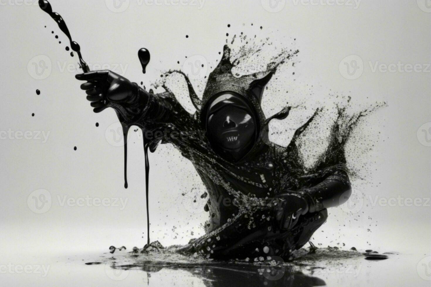 Ink paint splash. AI Generative Pro Photo