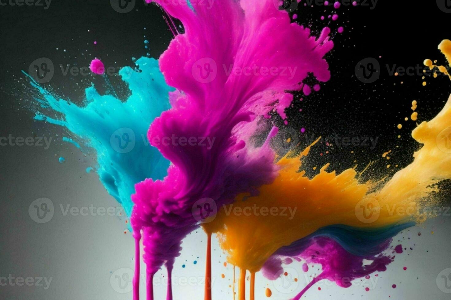 Ink paint splash. AI Generative Pro Photo