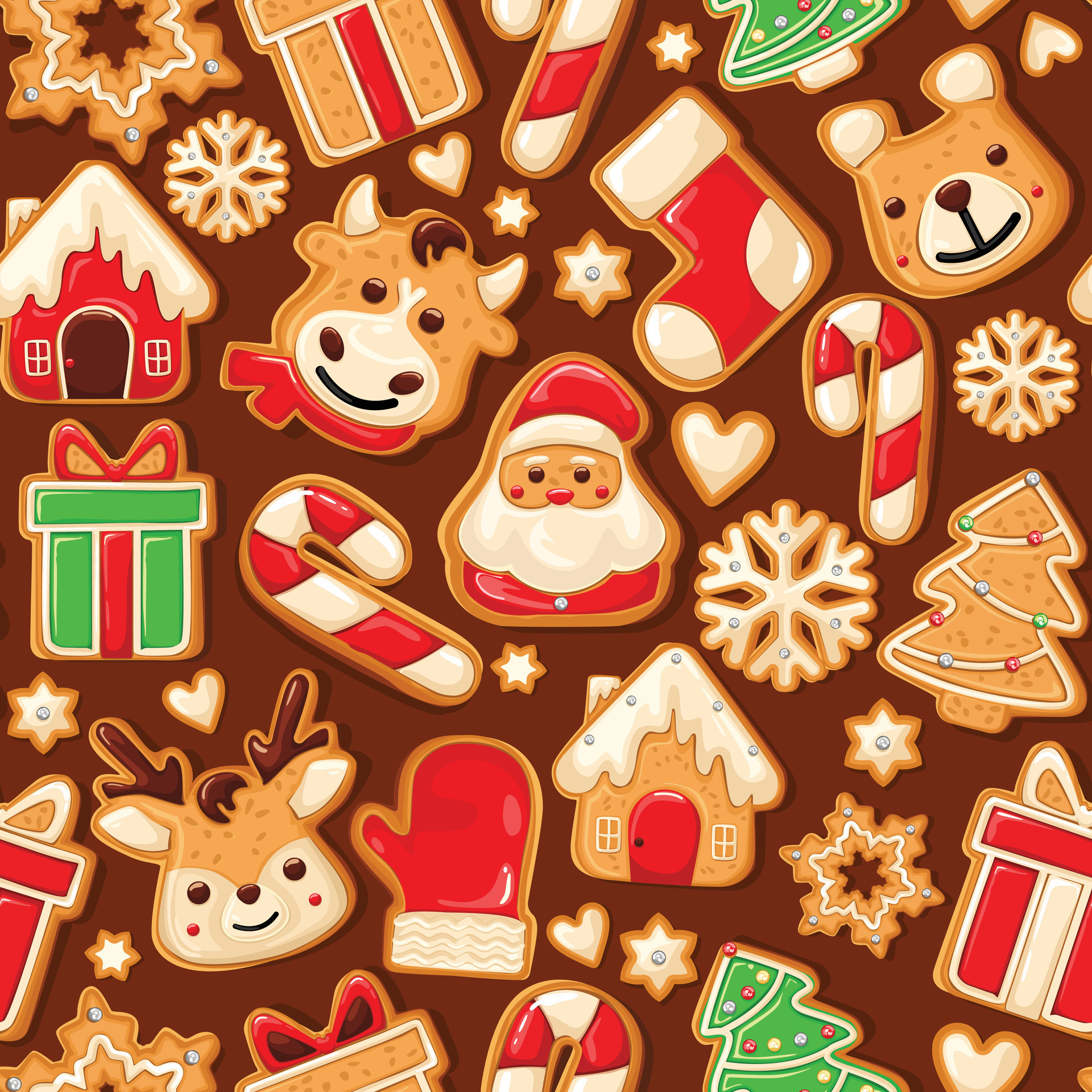 cookinf pattern Gingerbread background 29789496 Vector Art at Vecteezy