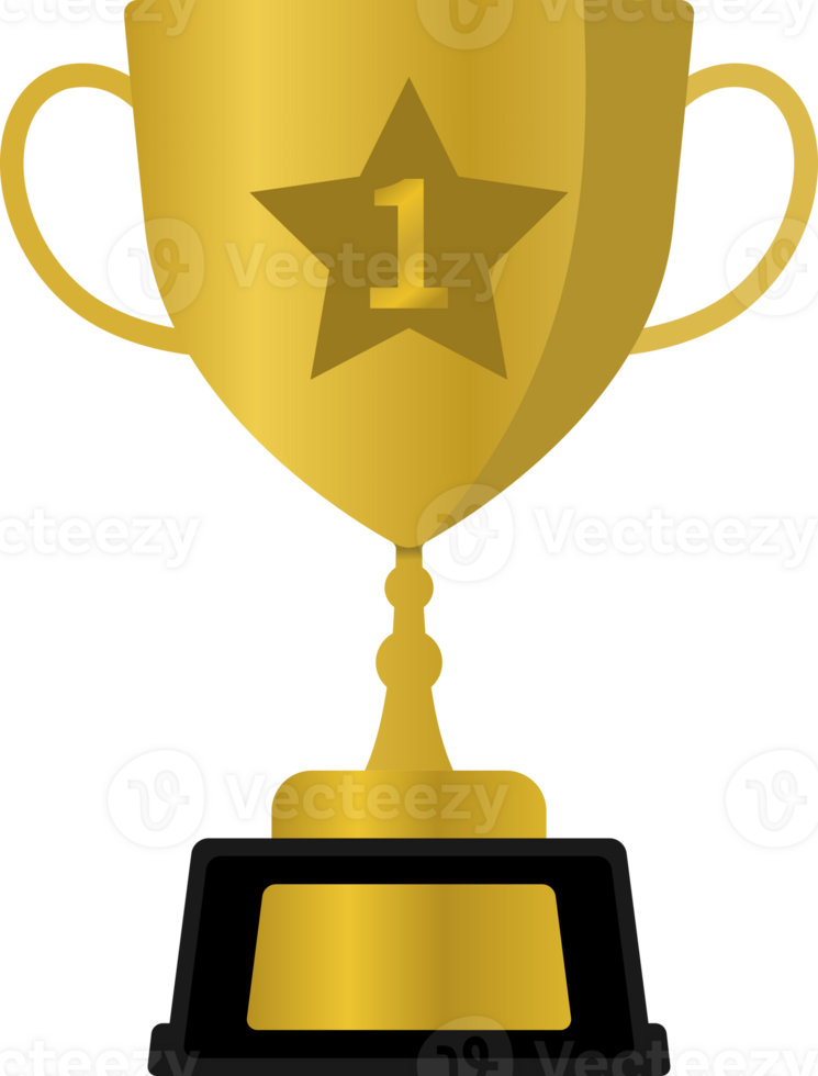 Championship trophy for first place. Gold trophy Pro PNG