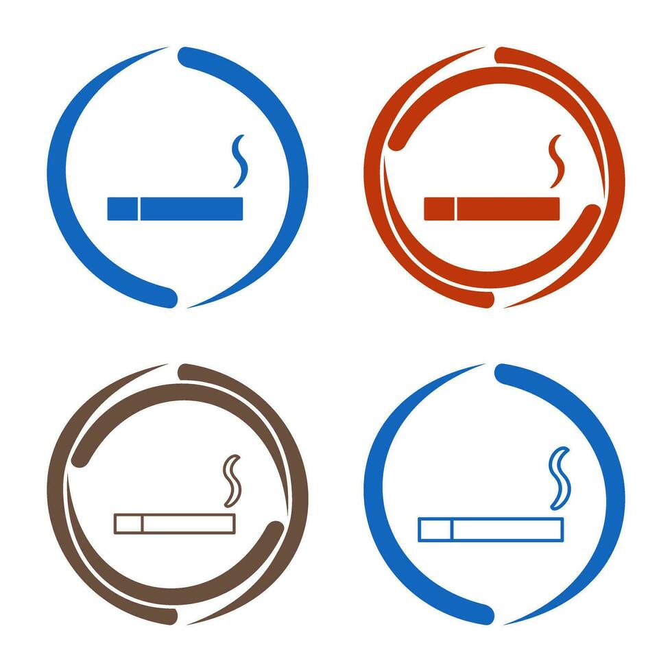 icono de vector de cigarrillo encendido único