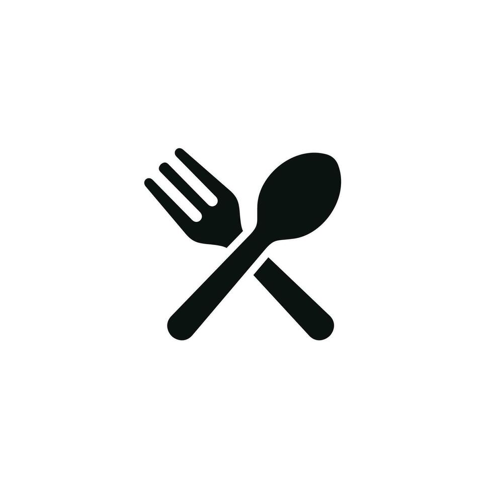 restaurante icono aislado en blanco antecedentes. tenedor y cuchara icono vector