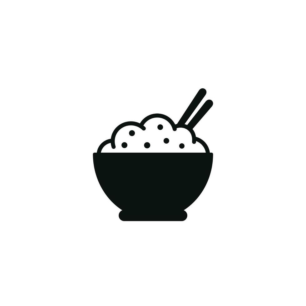 Rice bowl icon isolated on white background vector