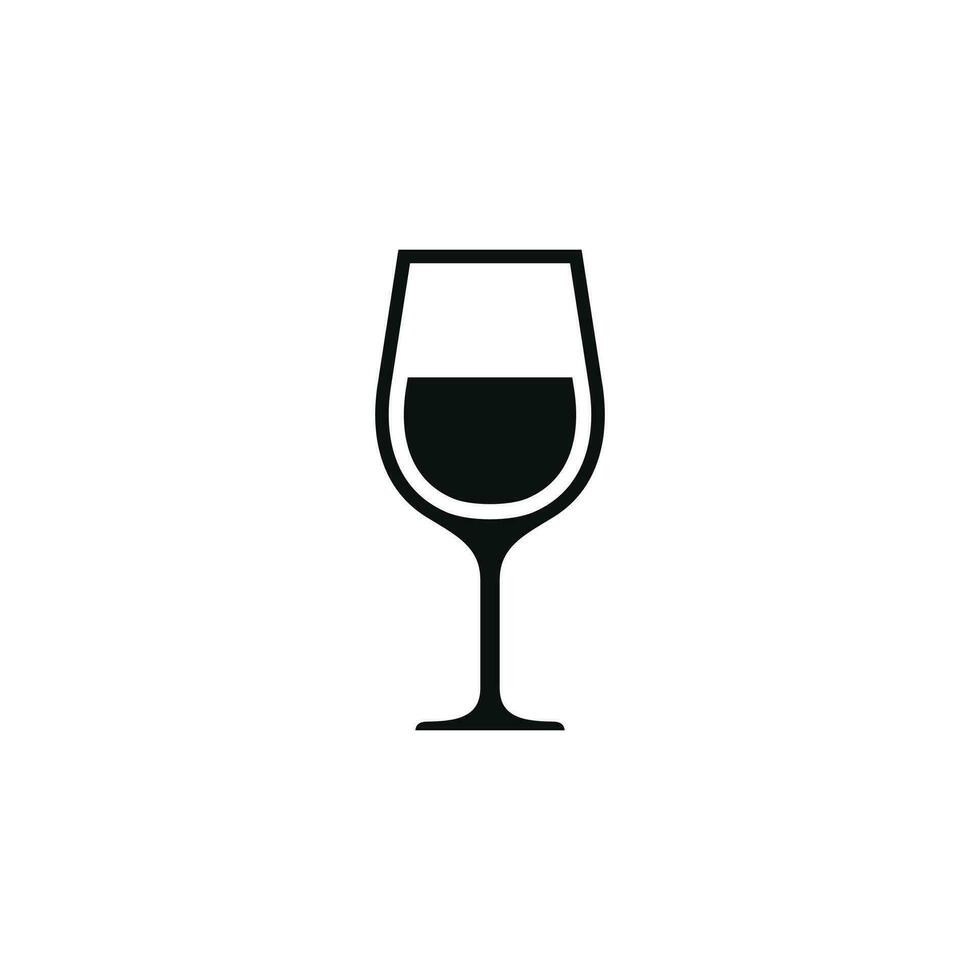 vino vaso icono aislado en blanco antecedentes vector