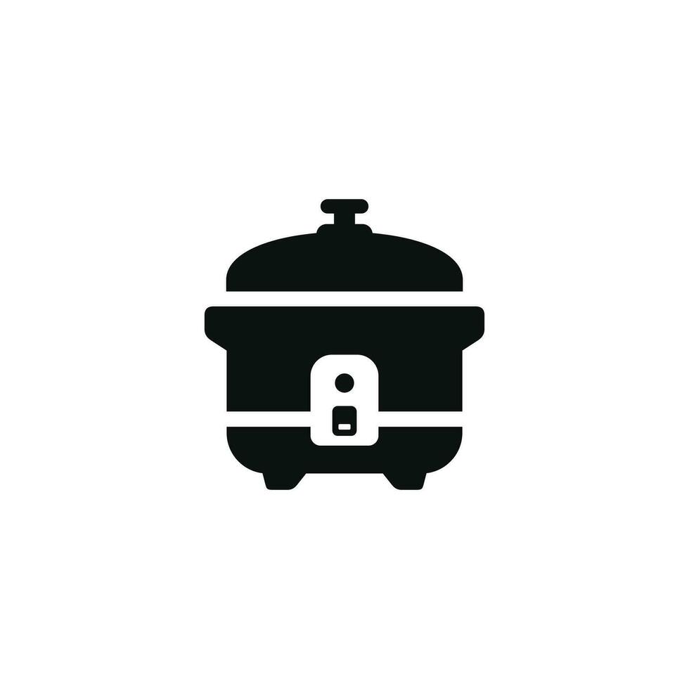 Rice cooker line icon isolated on white background vector