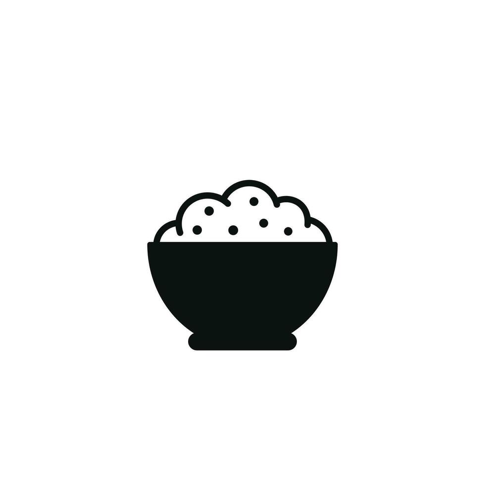 Rice bowl icon isolated on white background vector