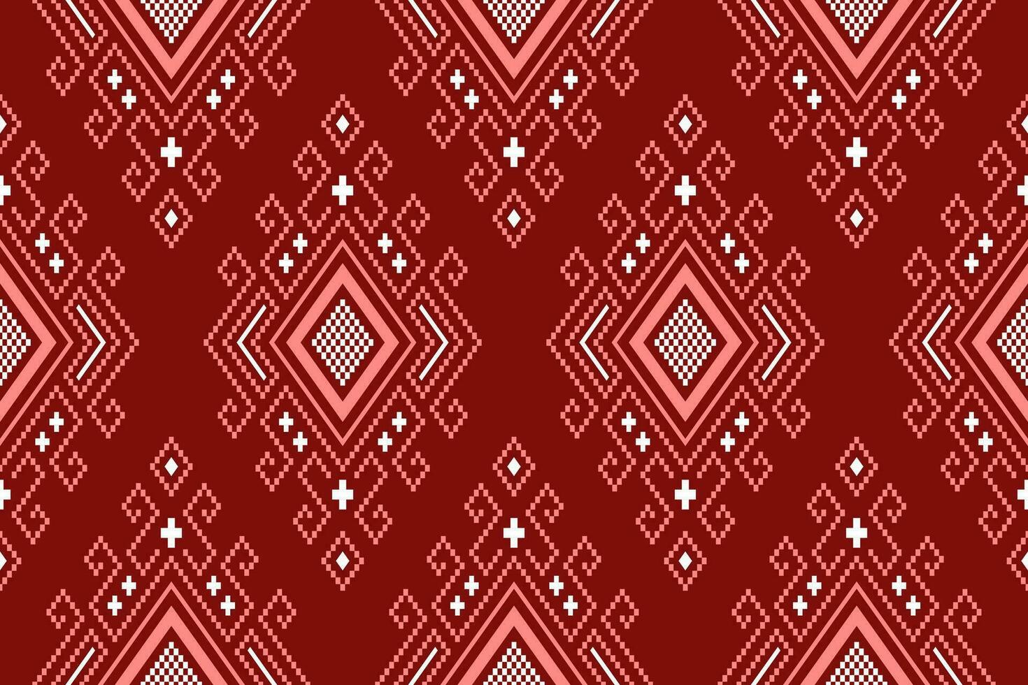 rojo tradicional étnico modelo cachemir flor ikat antecedentes resumen azteca africano indonesio indio sin costura modelo para tela impresión paño vestir alfombra cortinas y pareo de malasia vector